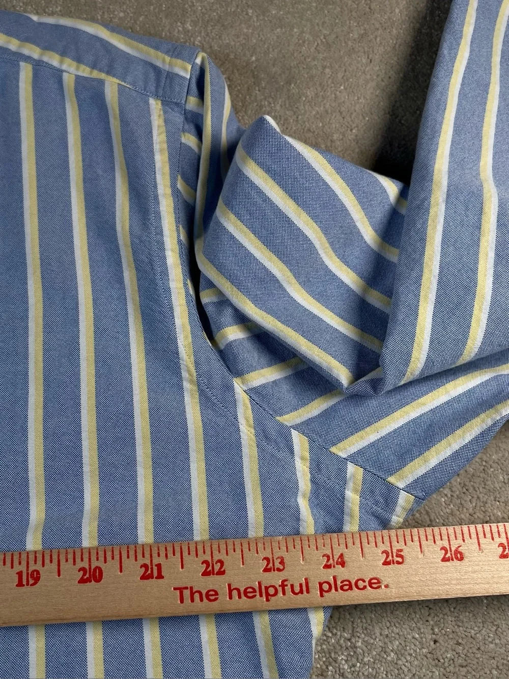 Ralph Lauren Button Down Striped Shirt Blue Yellow Classic Fit Cotton Men's XXL